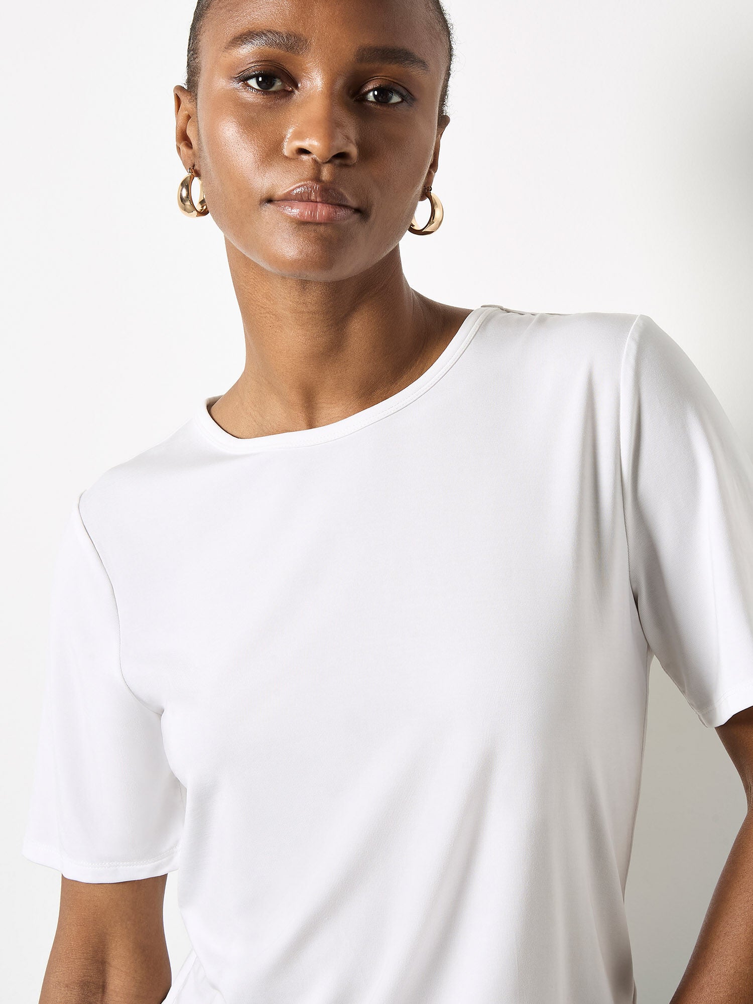 APRICOT LYOCELL SHORT SLEEVE TEE SHIRT